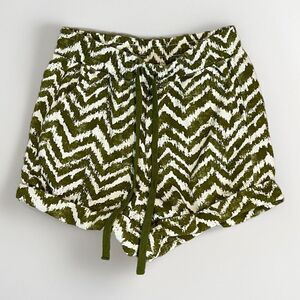 Anthropologie daily practice lounge shorts womens XS green chevron pull on